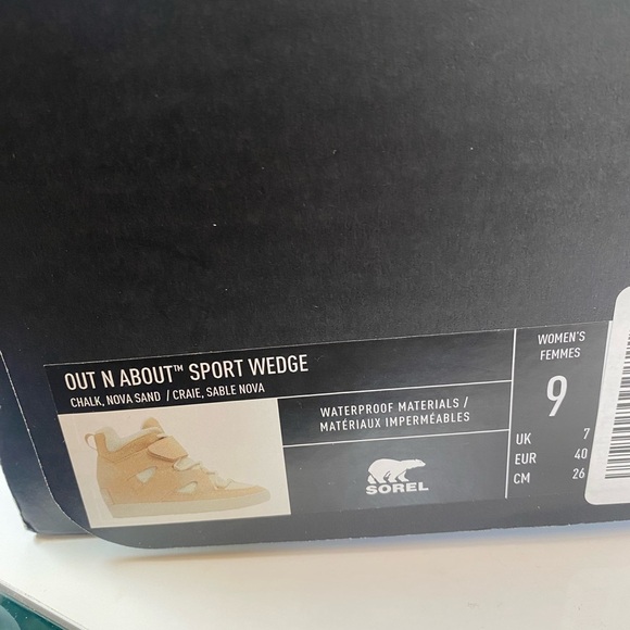 Sorel Womens Out N About Sport Wedge Ankle Boots Cream High Top Size 9 NEW - Picture 9 of 9